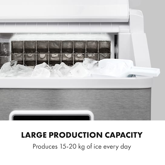 Klarstein Clearcube LCD Ice Cube Machine Clear Ice 1520kg / 24h White