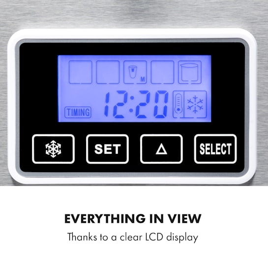 Klarstein Clearcube LCD Ice Cube Machine Clear Ice 1520kg / 24h White