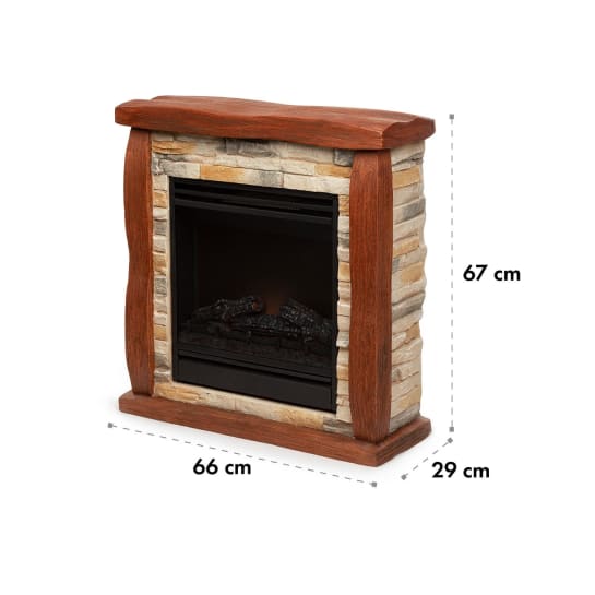 Klarstein Lienz Chimenea eléctrica 1800W Decoración de piedra Polystone