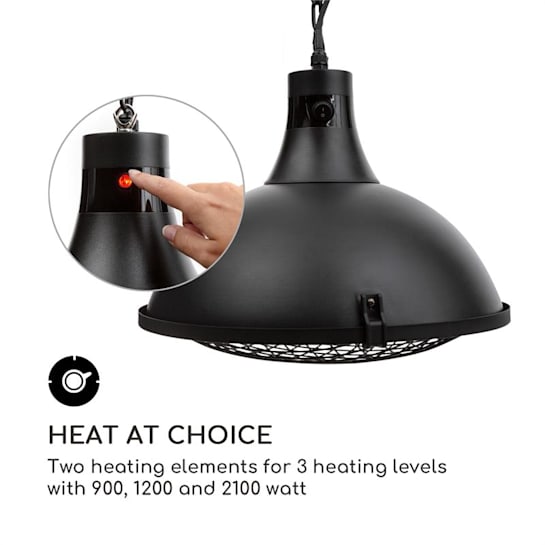 Blumfeldt Blackpool Heat Patio Heater IR ComfortHeat IP54 2100W Black