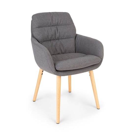 Besoa Doug Chaise rembourrée mousse pieds en bois polyester Besoa Doug Chaise rembourrée mousse pieds en bois polyester
