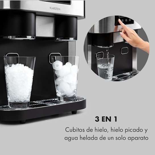 Klarstein Eiszeit Crush Máquina para hacer cubitos de hielo 2 tamaños