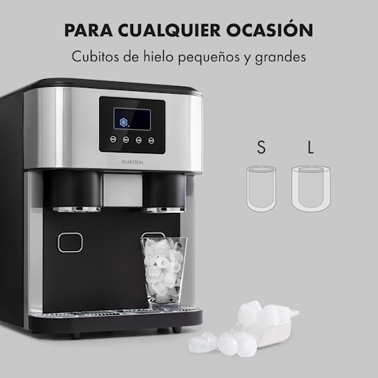 Klarstein Eiszeit Crush Máquina para hacer cubitos de hielo 2 tamaños