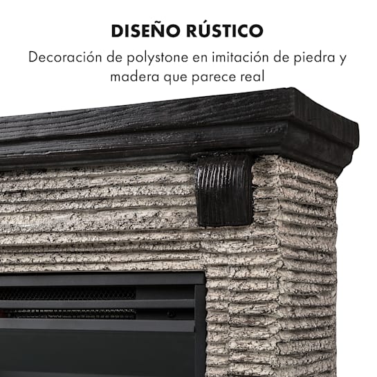 Klarstein Etna Chimenea eléctrica 1800W Temporizador semanal Mando a