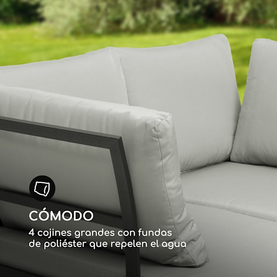 Cartagena Sofá de jardín de 2 asientos con mesa Acero Poliéster