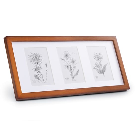 Moorgate - Cornice rettangolare, per 3 immagini da 15 x 10 cm, passepartout, legno