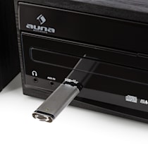 auna Microstar – Minicadena de música Vertical, Reproductor de CD,  Bluetooth, Altavoces estéreo, USB, Pantalla LCD, iluminación LED, Vertical  o en