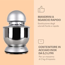 Robot da cucina Bella 2000 W / 2,7 PS 5 litri in acciaio inossidabile senza  BPA