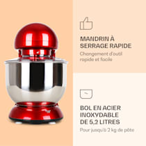 Robot ménager Bella 2000 W / 2,7 ch 5 l Acier inoxydable sans BPA Rouge