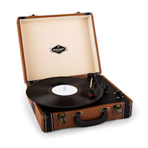 auna Jerry Lee Platine vinyle look retro avec port USB numérisation -marron  Brun