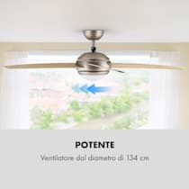 Klarstein Bolero, Ventilatore da soffitto, con luce e telecomando,  silenzioso