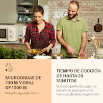 Caroline Microondas con grill, 20 litros, Microondas de 700 W/Grill de  1000 W, Plato giratorio de 25,5 cm de Ø, QuickSelect