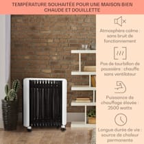 Klarstein Radiateur à Bain d'Huile Mobile, pour la Maison à Faible