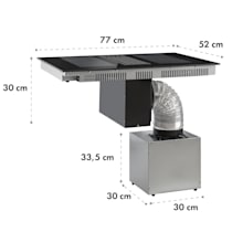 Full House 3.0 DownAir Table de cuisson à induction avec hotte aspirante  par le bas, Hotte Down Air, Hotte de table, Encastrable, Autonome, 90  cm, 4 zones, 2 zones flexibles, 7150 W