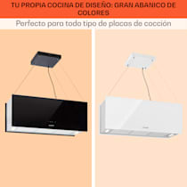 Klarstein Kronleuchter L Campana extractora de isla 60 cm salida 590m³/h  LED táctil Negro