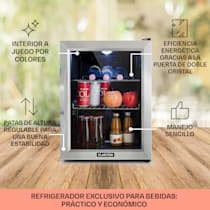 KLARSTEIN Happy Hour Mini Nevera para Dormitorio, Nevera Pequeña para  Bebida y Comida, Neveras Pequeñas Iluminación Interior, Estantes  Ajustables