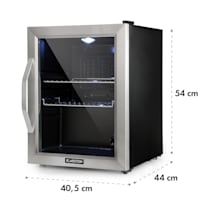 Beersafe 3XL Kühlschrank Getränkekühlschrank, Volumen: 98 Liter, 4  Metalleinlegeböden, einstellbare Innentemperatur von 0 bis 10 °C, 7  Stufen, mechanischer Drehschalter, doppelt isolierte Glastü 98 Ltr