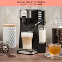 Klarstein Baristomat Dispositivo automatico di Bevande calde 2-in-1 per  Caffè e Tè Schiuma 6 Programmi Nero