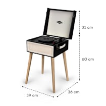 AUNA Sarah Ann - Platine Vinyle, Tourne Disque, 33, 45 et 78 t/MN, Design  Mallette, Pieds Amovibles, Enceintes stéréo, Port USB, Lecteur de Carte SD,  Bluetooth - Noir