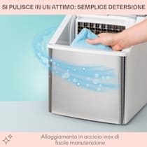 Klarstein Clearcube macchina per cubetti di ghiaccio - ghiaccio trasparente  13kg/24h acciaio inox nero