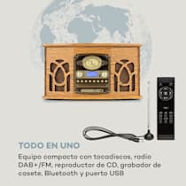 auna Wallie Microsistema Reproductor de CD Bluetooth Puerto USB