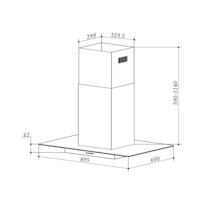 Klarstein Aurelia cappa aspirante 90cm 600m³/h EEK A acciaio inox argento