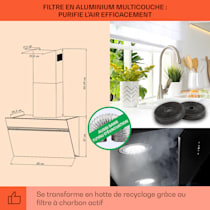 Klarstein Alina Hotte aspirante murale 90cm - Extraction 600m³-h