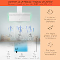 Klarstein Alina Campana extractora de 90cm 600 m³/h Pantalla led Luz de  ambiente Negra 90 cm