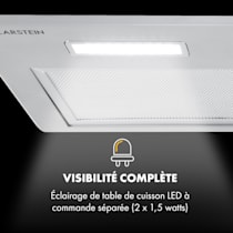 Klarstein Simplica Hotte aspirante encastrable 52 cm 400 m³ / h LED inox  argent