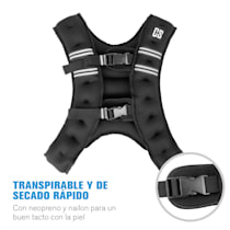 CAPITAL SPORTS X-Vest Chaleco lastrado de 8 kg Neopreno/Nilón 2 cinturones  pectorales Negro