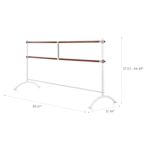 Klarfit Barre Marie Double Ballet Bar Freestanding 220 x 113 cm, 2