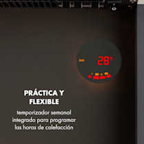 Blanca Chimenea eléctrica, 1000 / 2000 W, Ilusión de llamas LED, Mando a  distancia, Termostato: 10 - 30 °C, Temporizador semanal, Detección  ventana abierta, Protección sobrecalentamiento