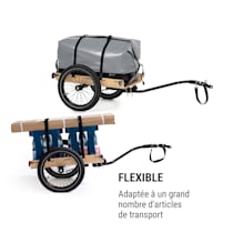 Klarfit Remorque Velo Cargo, Charette Velo à 2 Roues, Remorque Vélo pour  Bicyclette, Kit de Fixation