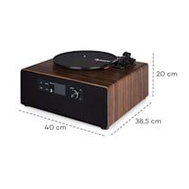 auna Connect Vinyl Cube Platine vinyle avec radio internet DAB + FM USB -  Marron