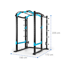 Capital Sports Amazor P Pro Jaula de musculación soportes de seguridad  ganchos en J barra de mono acero macizo