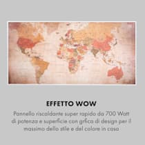 Klarstein Wonderwall Air Art Smart Pannello Radiante Infrarossi 120x60cm  700W App Mondo 120 x 60 cm / Design: World Map