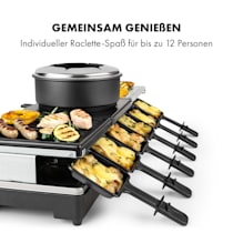 Raclette Fondue Kit 12 Personnes Gril Barbecue Table Électrique XXL