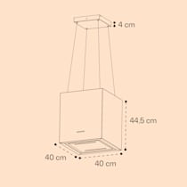 Campana extractora de isla Kronleuchter Smart de 595m³/h de caudal, App de  control, panel LED