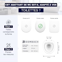 Dombach - Dombach Celesto Abattant WC antibactérien avec frein de chute ,  lunette de toilette forme en O - Blanc - Abattant WC - Rue du Commerce