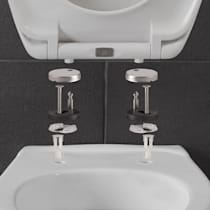 Abattant WC Premium antibactérien en forme de D blanc. Abattant WC avec  fonction de