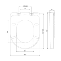 Abattant WC lunette de toilette Senzano, Forme en D, Fermeture douce, amovible, antibactérien, en Duroplast et inox