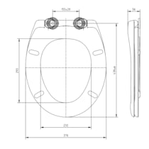 Abattant WC lunette de toilette Senzano, Forme en D