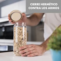 Hermatige Fiambrera con tapa de cristal Vidrio de borosilicato Bambú Tabla  de cortar