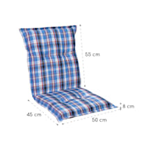 Prato Polsterauflage Sesselauflage Gartenstuhl-Auflage Niedriglehner 100 Polyester cm x 2 blau | | | & Halteband Weiß | 8 Standard | / Kordeln OEKO-TEX® UV-beständig 50 Sitzauflage | 100 x x