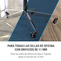 Ruedas De Goma Para Parquet Silla De Oficina 11 Mm/65 Mm Negras