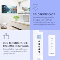 Klarstein Hot Spot Crystal Spotless Smart Pannello Riscaldante Infrarossi  750W App bianco Bianco