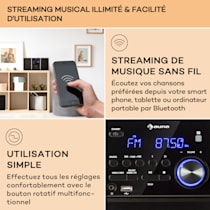 Chaîne HiFi Stéréo Système Compacte avec Lecteur CD, Bluetooth, Radio FM,  USB, AUX-in, Grand écran LED et Bouton, télécommande