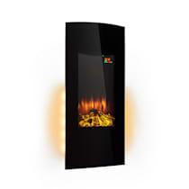 Klarstein Lamington cheminée électrique, radiateur soufflant, 1000/2000  watts, télécommande, flammes LED avec bûches de bois, luminosité  réglable, face en verre, fonction minuterie, écran