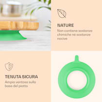 Stoviglie per bambini Elefante, Piatto di bambù e cucchiaio, Piatto con  scomparti con posate, incl. ventosa, Bambù: piatto e manico del cucchiaio, Silicone: ventosa e cucchiaio, Capacità: circa elefante