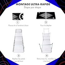 Baseliner table de Beer Pong Set audio, table en aluminium avec poignées  de transport, porte-balles avec 6 balles de Beer Pong, surface de jeu  anti-éclaboussures